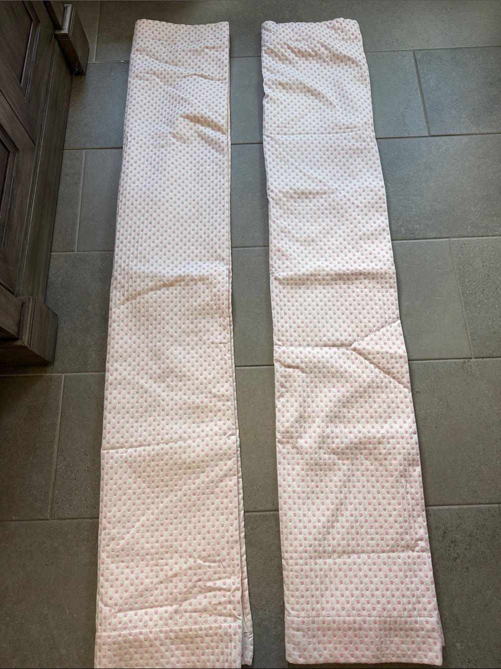 Pottery Barn Kids Pink and White Drapes - Set of 2